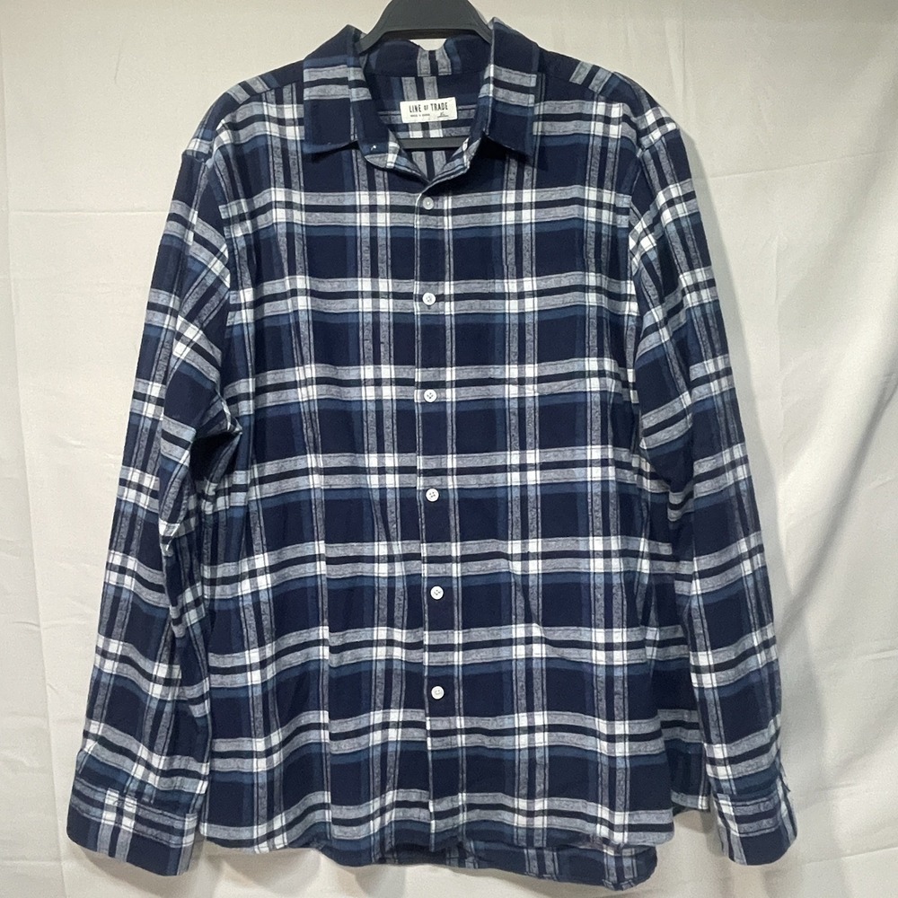 Line of Trade Summit Flannel Trail Blue Shirt Mens Size XL  Outdoor Gorpcore